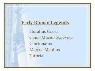 Early Roman Legends