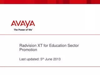 Radvision XT for Education Sector Promotion