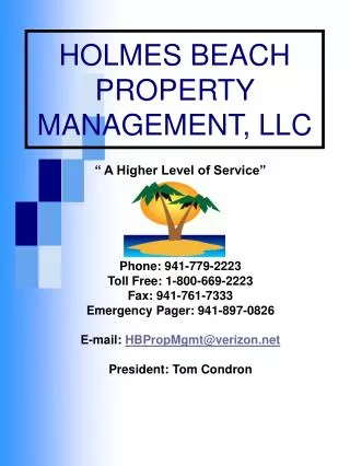 HOLMES BEACH PROPERTY MANAGEMENT, LLC