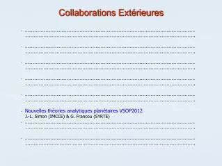 collaborations ext rieures