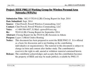 Project: IEEE P802.15 Working Group for Wireless Personal Area Networks (WPANs)