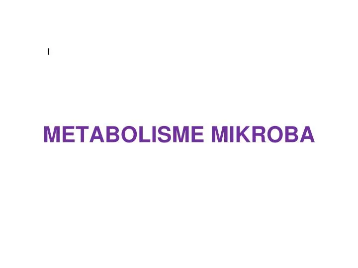 metabolisme mikroba