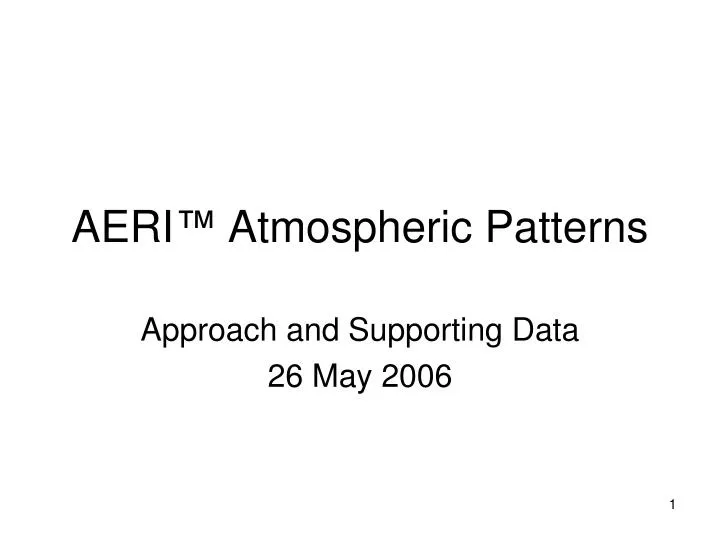 aeri atmospheric patterns