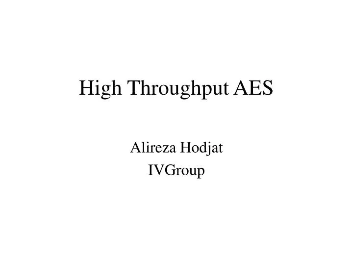 high throughput aes