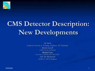 CMS Detector Description: New Developments