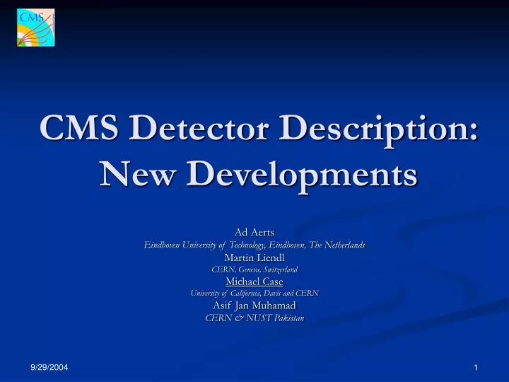 cms detector description new developments
