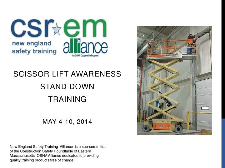 scissor lift awareness stand down training may 4 10 2014