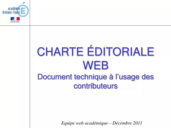 charte ditoriale web document technique l usage des contributeurs