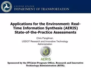 Chris Pangilinan, USDOT Research and Innovative Technology Administration