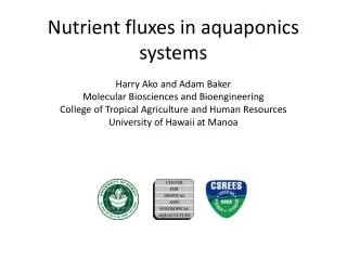 Nutrient fluxes in aquaponics systems