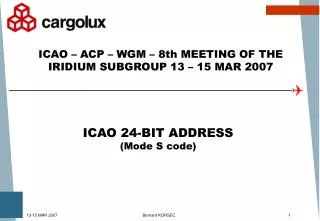 ICAO 24-BIT ADDRESS (Mode S code)