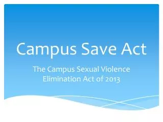 Campus Save Act