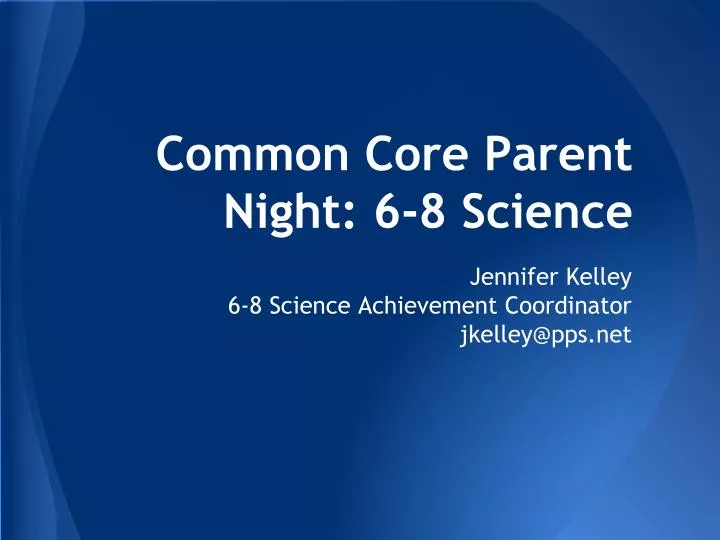 common core parent night 6 8 science