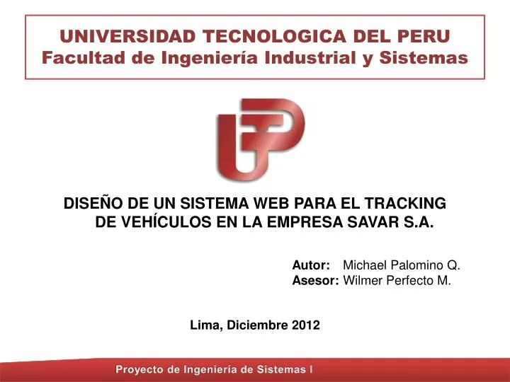 universidad tecnologica del peru facultad de ingenier a industrial y sistemas