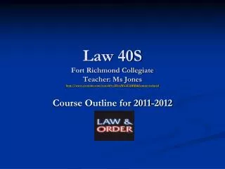 Course Outline for 2011-2012