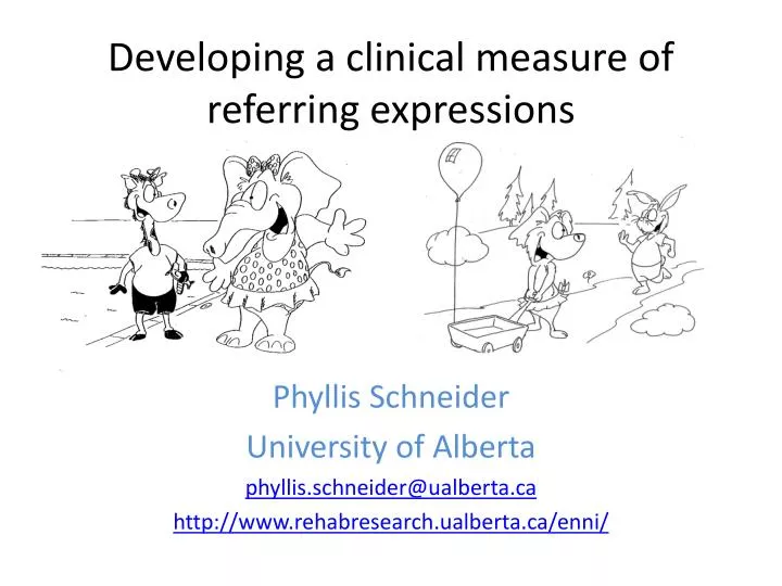 developing a clinical measure of referring expressions
