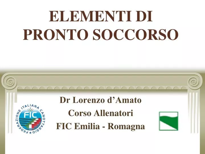 elementi di pronto soccorso