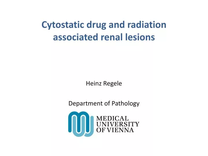 cytostatic drug and radiation associated renal lesions