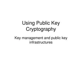 using public key cryptography