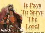 It Pays To Serve The Lord! - slide 1