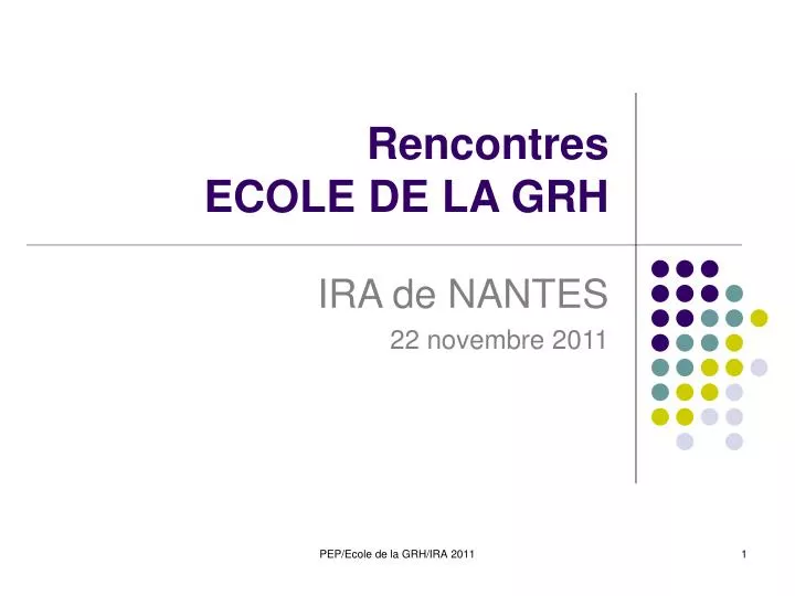 rencontres ecole de la grh