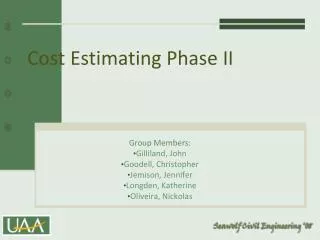 Cost Estimating Phase II