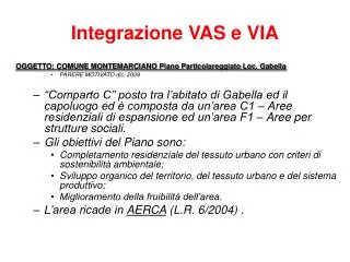 integrazione vas e via