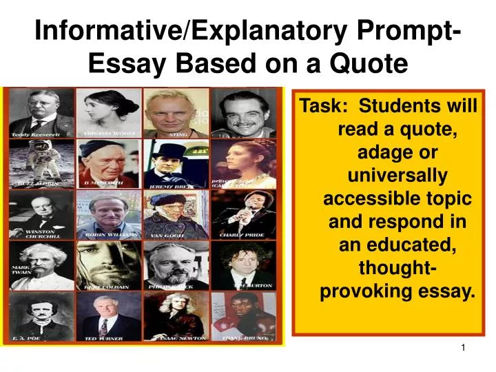 informative explanatory prompt essay based on a quote