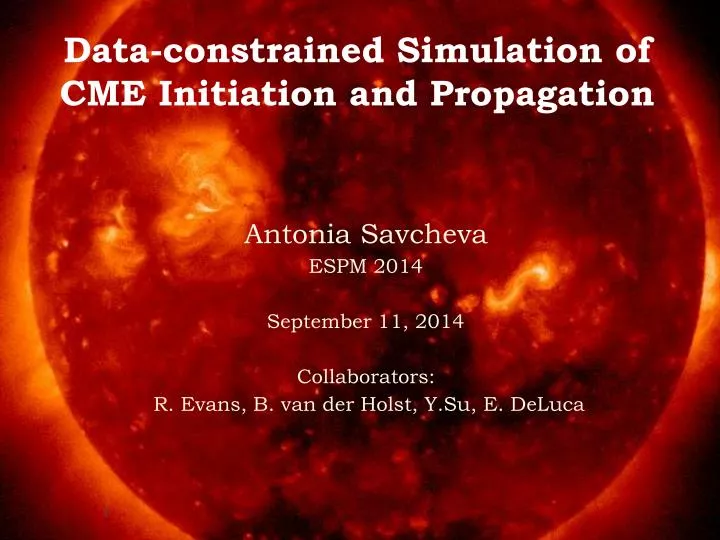 data constrained simulation of cme initiation and propagation