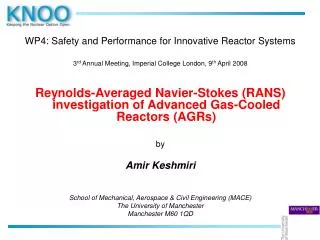 WP4: Safety and Performance for Innovative Reactor Systems