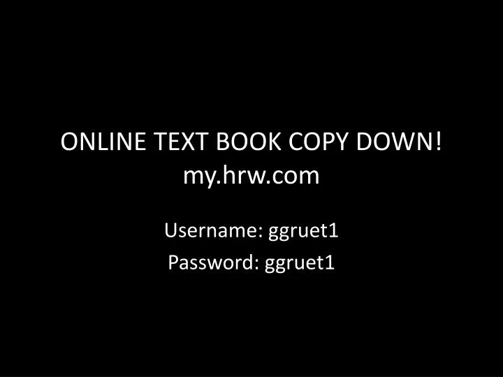 online text book copy down my hrw com