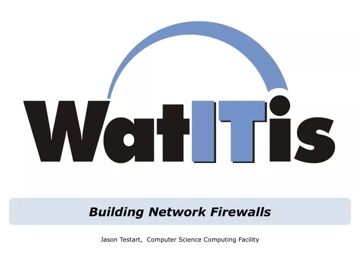 building network firewalls