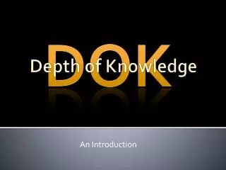 Depth of Knowledge