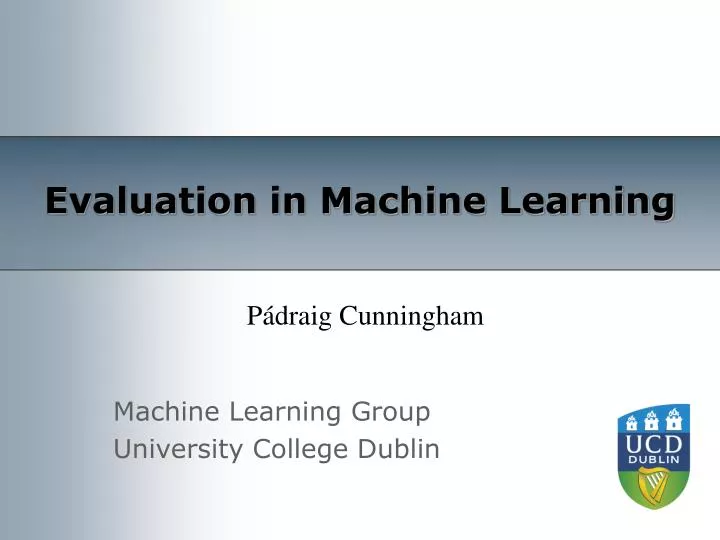 evaluation in machine learning