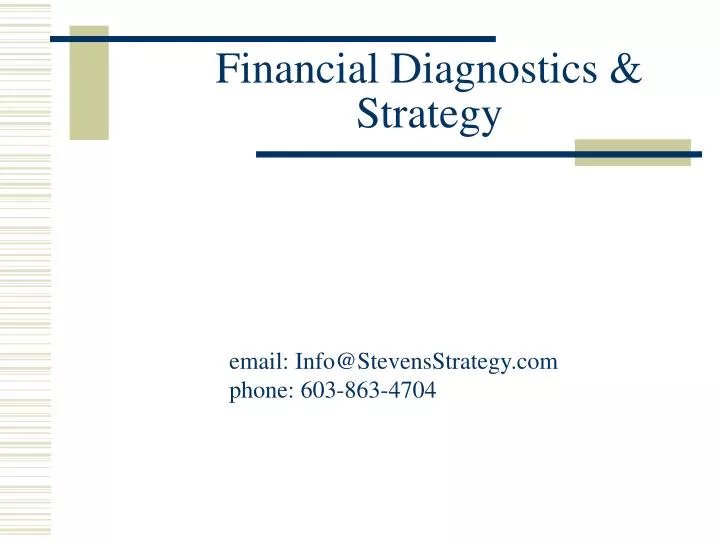 financial diagnostics strategy