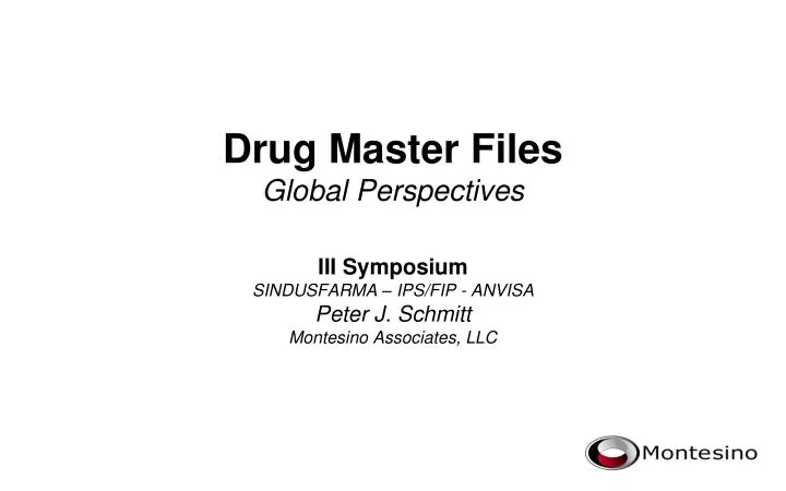 drug master files global perspectives
