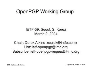 OpenPGP Working Group
