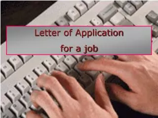 Letter of Application for a job