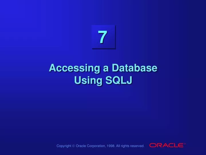 accessing a database using sqlj