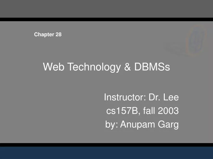 web technology dbmss