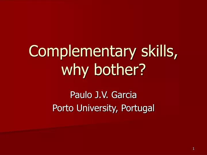 complementary skills why bother