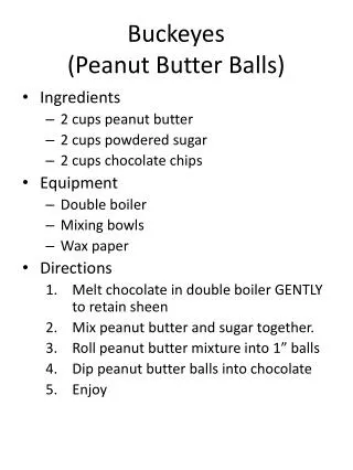 Buckeyes (Peanut Butter Balls)