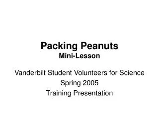 Packing Peanuts Mini-Lesson