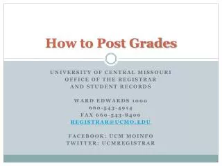 How to Post Grades