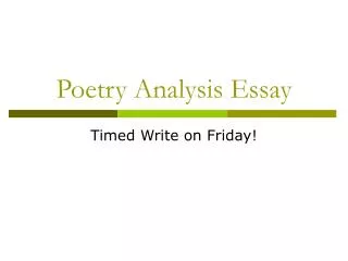 Poetry Analysis Essay