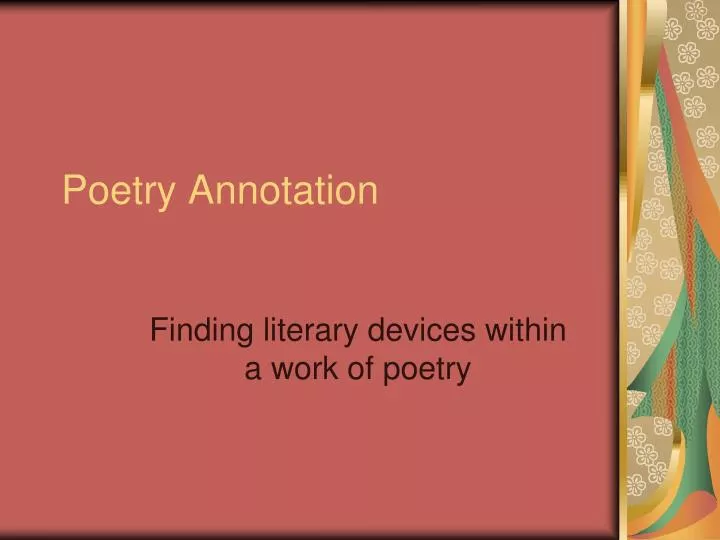 poetry annotation