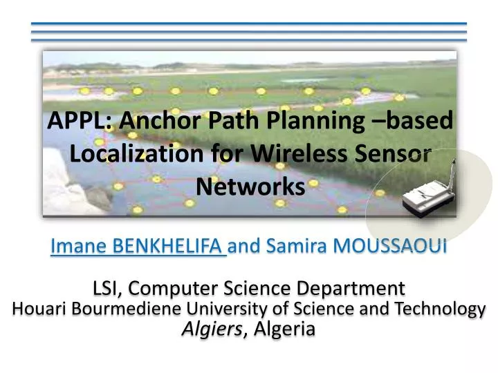 appl anchor path planning based localization for wireless sensor networks