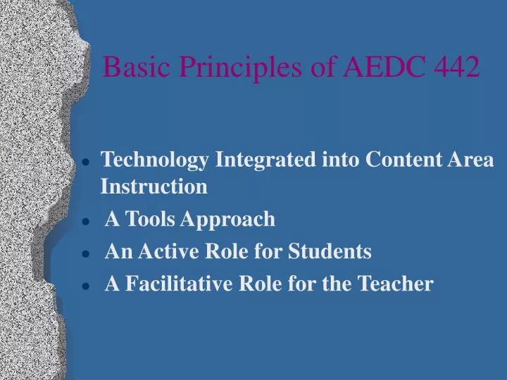 basic principles of aedc 442