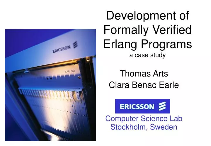 development of formally verified erlang programs a case study