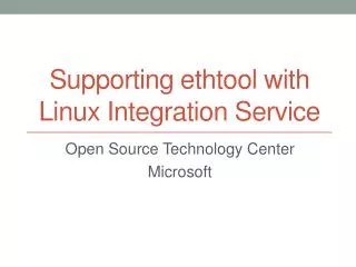 Supporting ethtool with Linux Integration Service